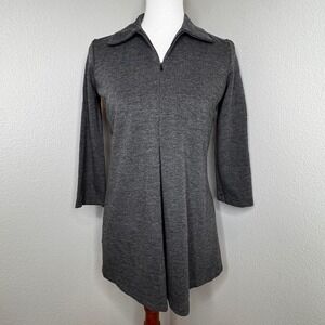 ISABELLA OLIVER Maternity 1/4 Zip Top US 6 Dark Gray 3/4 Sleeves Collared‎